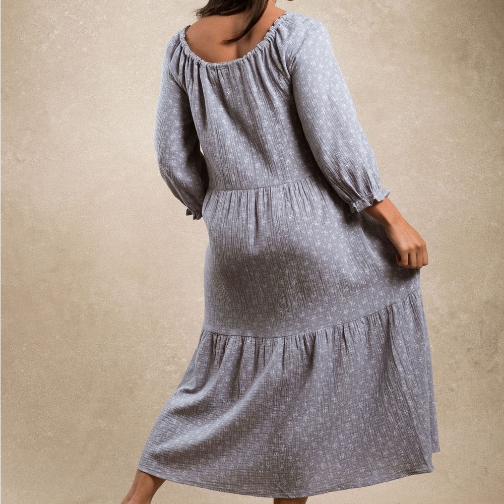 Isabella Blue Floral Dress - Picture 3 of 9